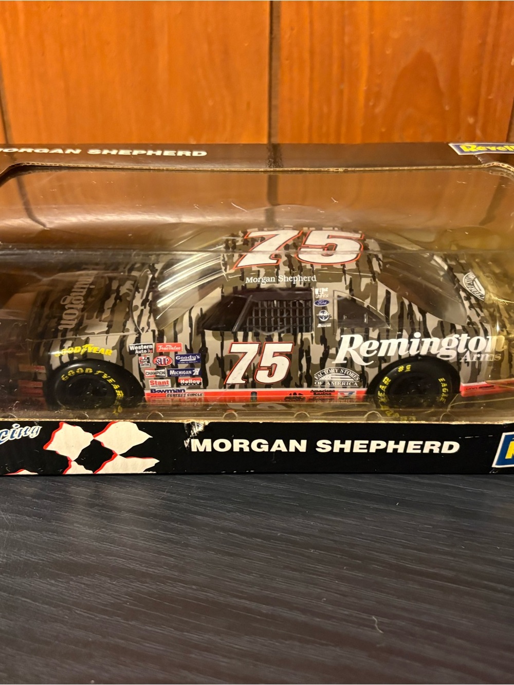 Morgan Shepherd #75 Remington Camo Toy Race Car - Black & Gray